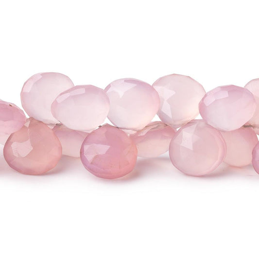 8-9mm Rose Pink Chalcedony Faceted Heart Beads 6 inch 40 pieces