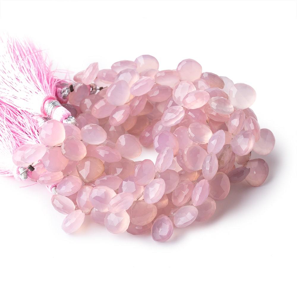8-9mm Rose Pink Chalcedony Faceted Heart Beads 6 inch 40 pieces