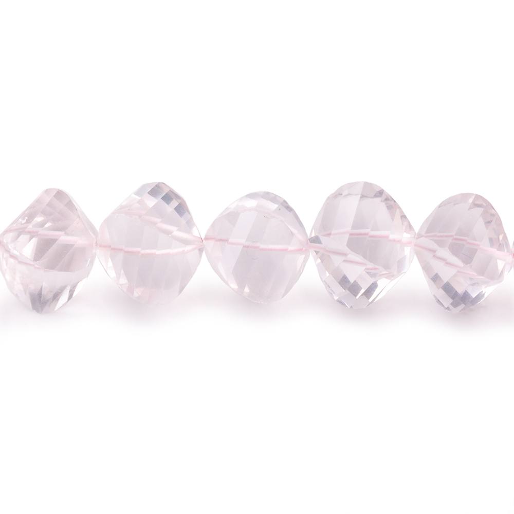 7-8mm Rose Quartz Faceted Twist Beads 16 inch 55 pieces
