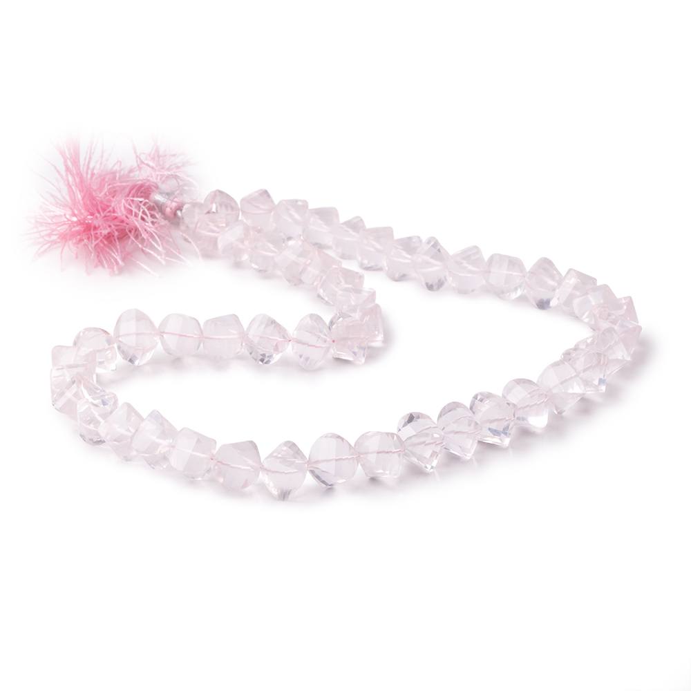 7-8mm Rose Quartz Faceted Twist Beads 16 inch 55 pieces
