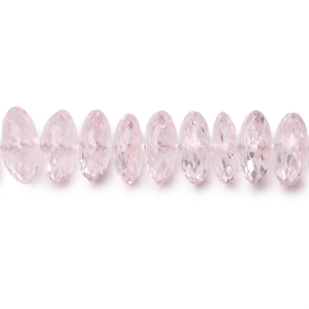 8-9mm Rose Quartz German Faceted Rondelle Beads 8.25 inch 55 pieces
