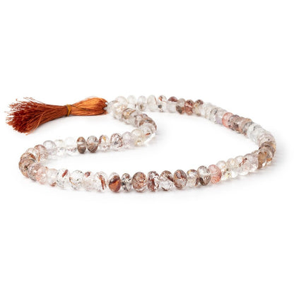 8-9mm Rutilated Quartz Faceted Rondelle Beads 16 inch 70 pieces