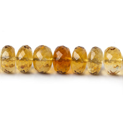 8-9mm Shaded Citrine HydroQuartz faceted rondelle beads 18 inch 87 pieces