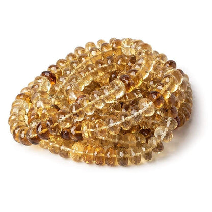8-9mm Shaded Citrine HydroQuartz faceted rondelle beads 18 inch 87 pieces