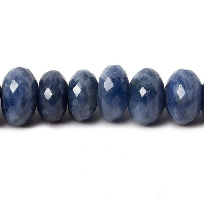 8-9mm Shaded Sapphire faceted rondelle beads 8 inch 39 pieces AA
