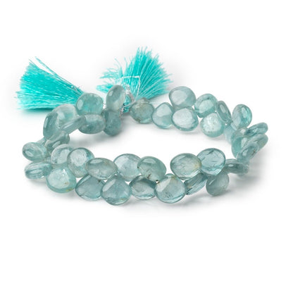 8-9mm Teal Kyanite Plain Heart Beads 7.5 inch 46 pieces