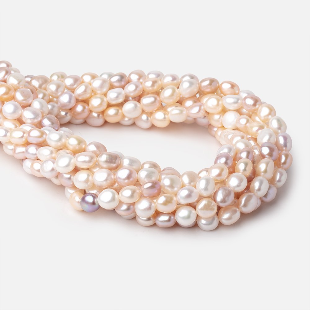 8-9mm Tri-Color Baroque Freshwater Pearls 15.5 inch 42 Beads