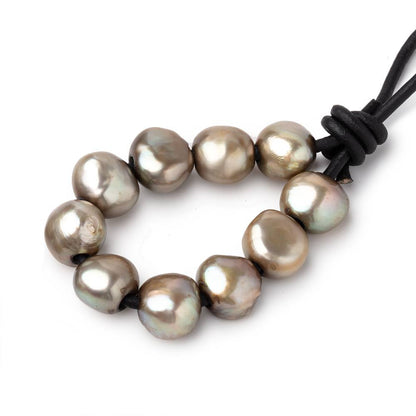 9-11mm Celadon Green Large Hole Baroque Pearls Set of 10