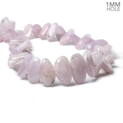 12x11-20x12mm Kunzite side drilled plain nugget beads 16 inch 42 pieces 1mm Large Hole