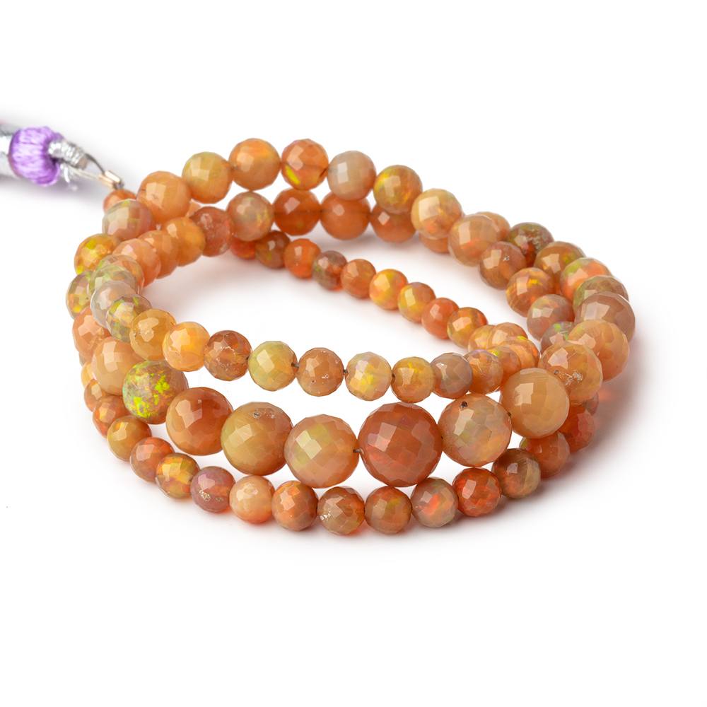 4-7.5mm Ethiopian Golden Opal faceted round beads 17 inch 95 pieces
