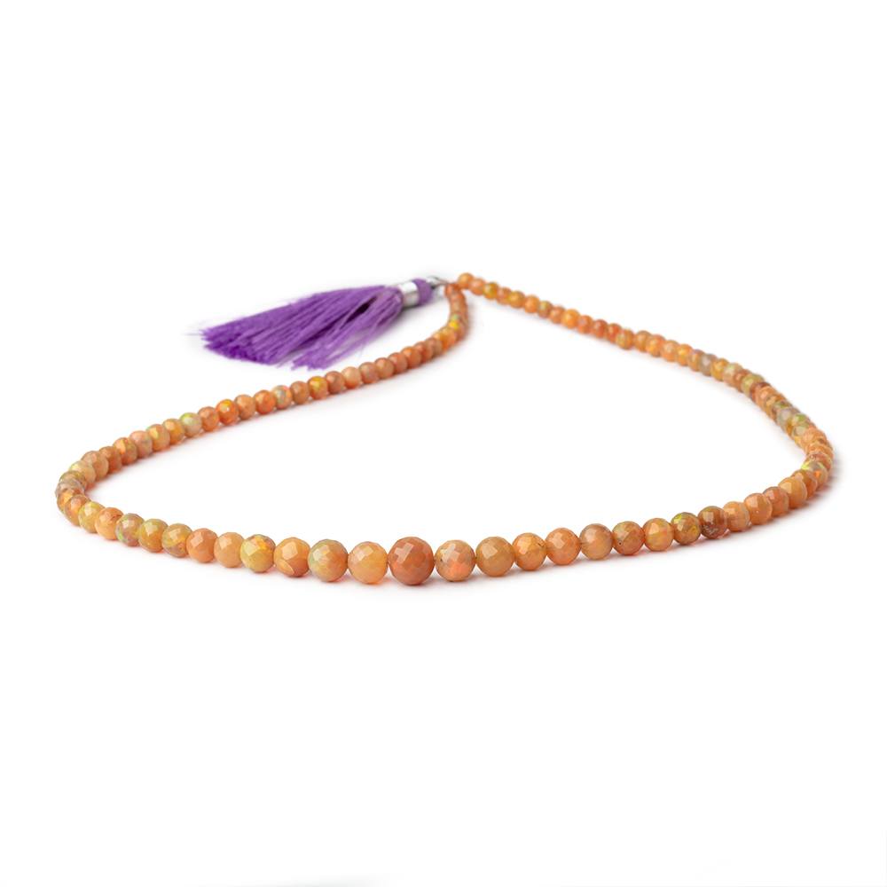 4-7.5mm Ethiopian Golden Opal faceted round beads 17 inch 95 pieces
