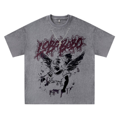 Loose Suede Crew Neck T-Shirt for Men and Women Base Layer