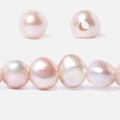 8.5-10.5mm Soft Pink Baroque Side Drill 2.5mm large hole Pearl 43 pcs