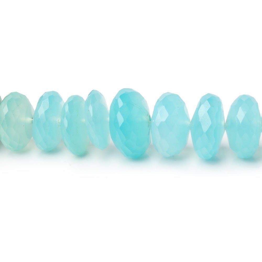 8.5-10mm Multi Color Chalcedony Faceted Rondelle 19 inch 94 Beads