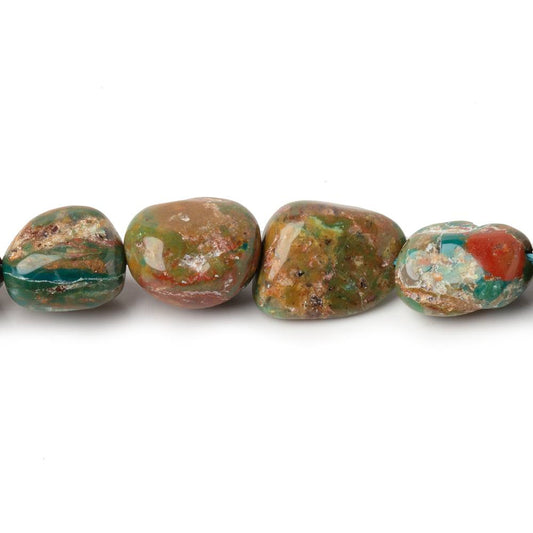 8.5-12.5mm Blue Peruvian Opal & Matrix Plain Nuggets 15.5 inch 32 pieces