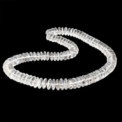 8.5-12.5mm Crystal Quartz German Faceted Rondelles 18 inch 106 Beads AAA