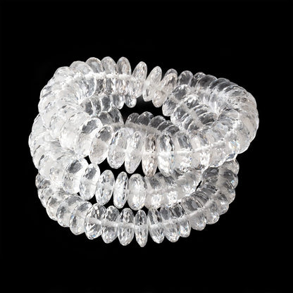 8.5-12.5mm Crystal Quartz German Faceted Rondelles 18 inch 106 Beads AAA