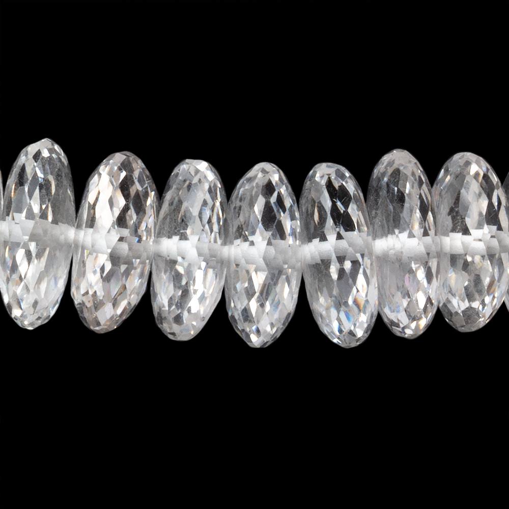 8.5-12.5mm Crystal Quartz German Faceted Rondelles 18 inch 106 Beads AAA