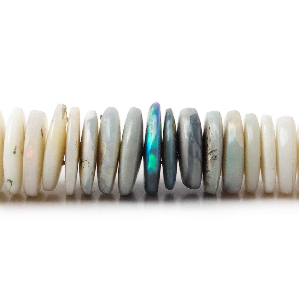 8.5-12mm Australian Opal Bluish Grey plain heshi 18 inch 194 beads
