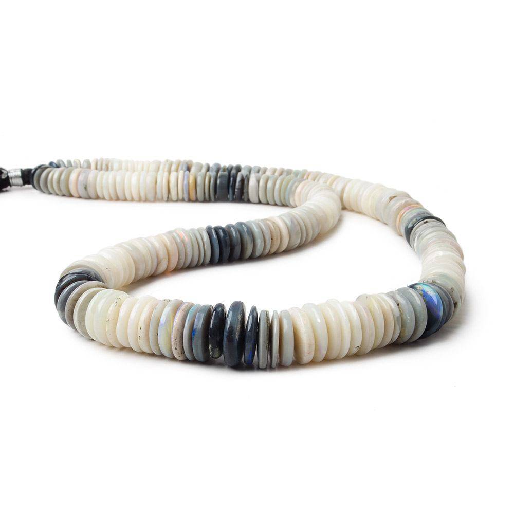 8.5-12mm Australian Opal Bluish Grey plain heshi 18 inch 194 beads