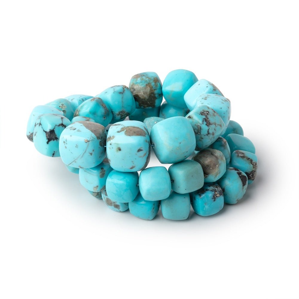 8.5-13mm Sleeping Beauty Turquoise Plain Cubes 16 inch 41 Beads AAA