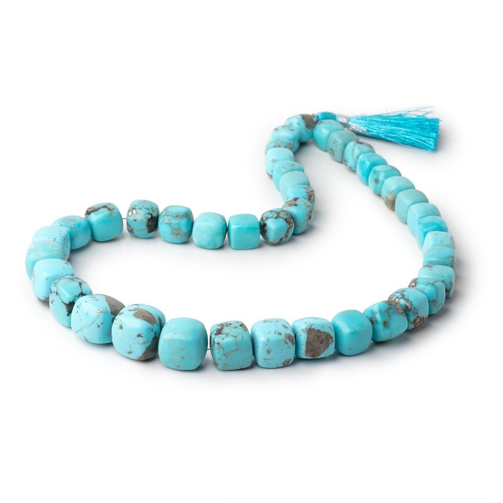 8.5-13mm Sleeping Beauty Turquoise Plain Cubes 16 inch 41 Beads AAA