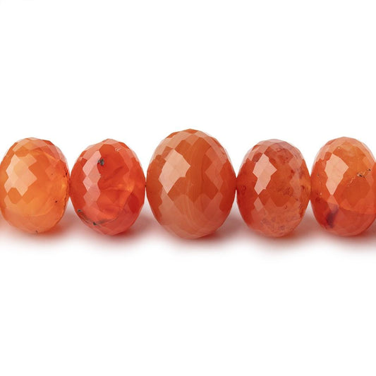8.5-14mm Carnelian Faceted Rondelle Beads 16 inch 50 pieces AA