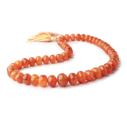 8.5-14mm Carnelian Faceted Rondelle Beads 16 inch 50 pieces AA