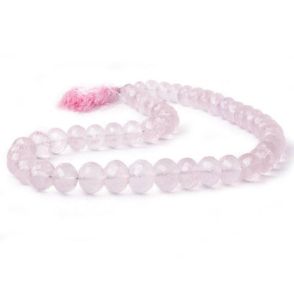 8.5-14mm Rose Quartz faceted rondelle beads 16 inch 50 pieces AA