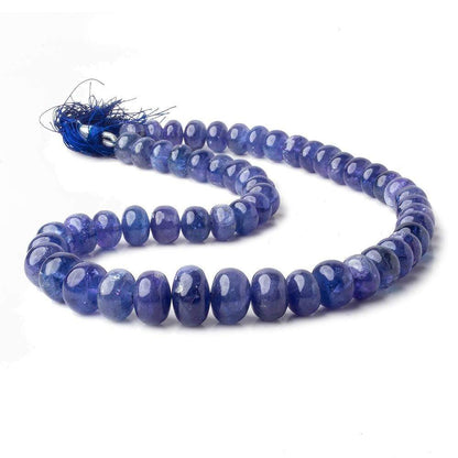 8.5-14mm Tanzanite Plain Rondelles 15 inch 55 Beads AA Grade