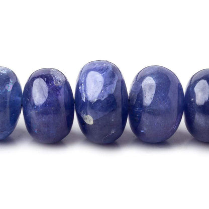 8.5-14mm Tanzanite Plain Rondelles 15 inch 55 Beads AA Grade