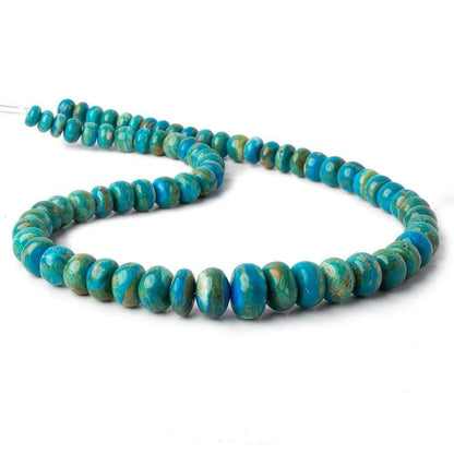 8.5-15.5mm Peruvian Blue Opal plain rondelle beads 20 inch 71 pieces AA