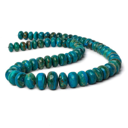 8.5-15.5mm Peruvian Blue Opal plain rondelle beads 20 inch 71 pieces AA