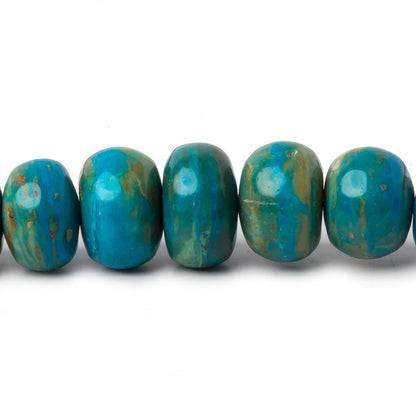 8.5-15.5mm Peruvian Blue Opal plain rondelle beads 20 inch 74 pieces AA