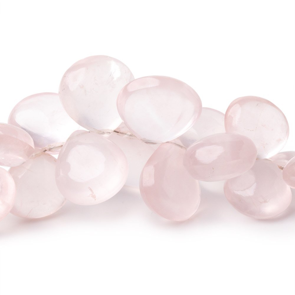 8.5-16mm Rose Quartz Plain Heart 8 inch 48 Beads