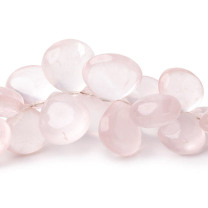 8.5-16mm Rose Quartz Plain Heart 8 inch 48 Beads