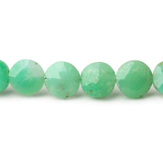 8.5-9.5mm Chrysoprase Faceted Coins 8 inch 23 beads