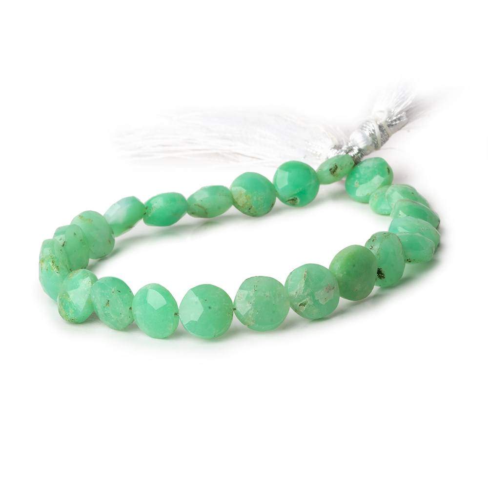 8.5-9.5mm Chrysoprase Faceted Coins 8 inch 23 beads