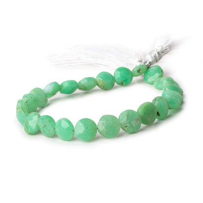 8.5-9.5mm Chrysoprase Faceted Coins 8 inch 23 beads