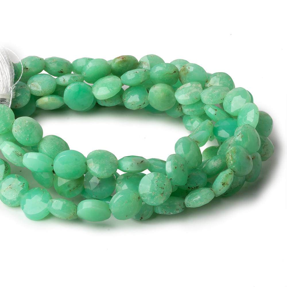 8.5-9.5mm Chrysoprase Faceted Coins 8 inch 23 beads