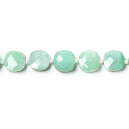 8.5-9.5mm Chrysoprase faceted pillow beads 14 inch 30 pieces