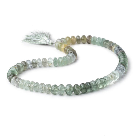 8.5mm Moss Aquamarine Beads Faceted Rondelle Beads 15 inch 76 pieces