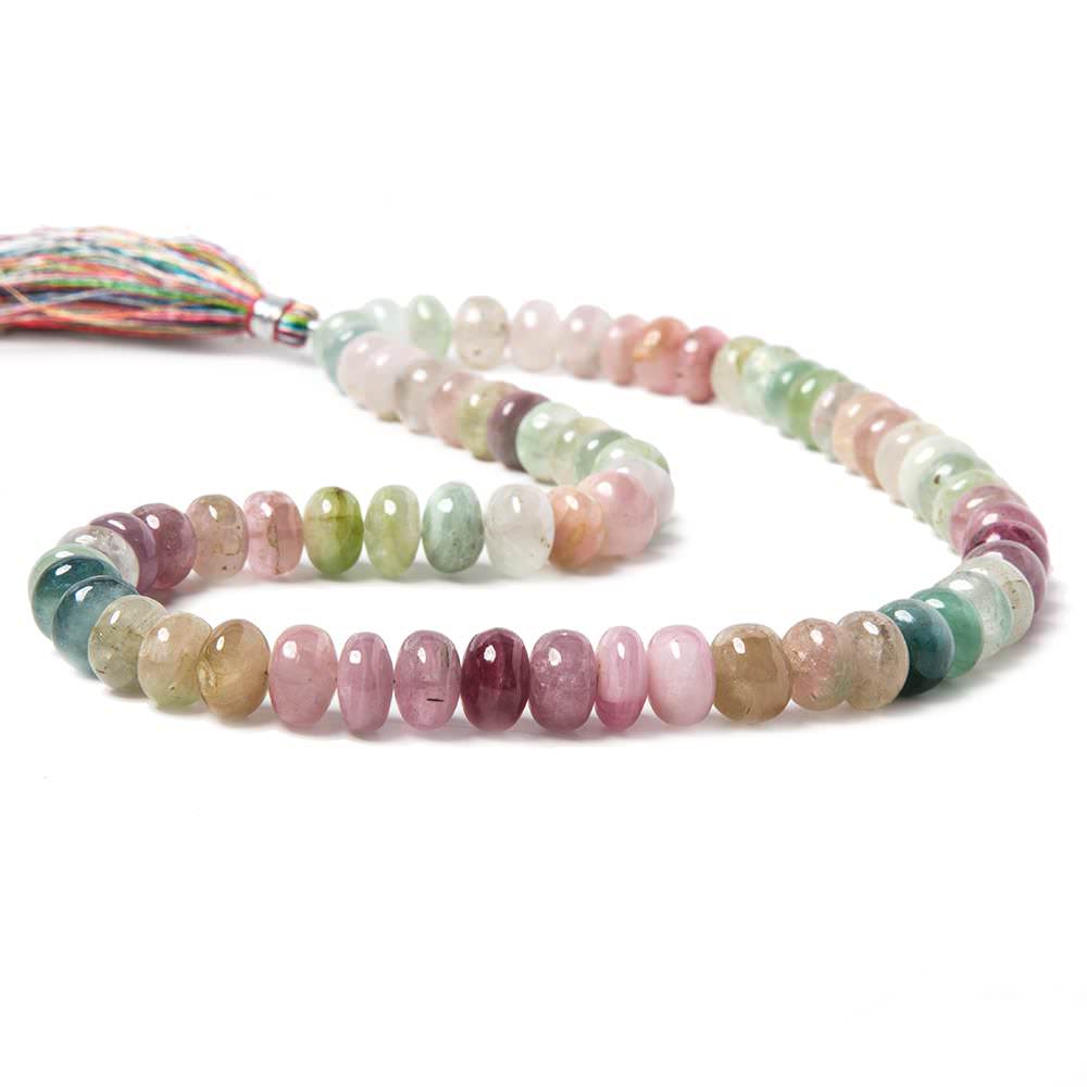 8.5-9.5mm Multi Color Afghani Tourmaline Plain Rondelle Beads 16 inch 67 pieces