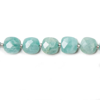8.5-9mm Amazonite faceted pillow beads 14 inch 33 pieces