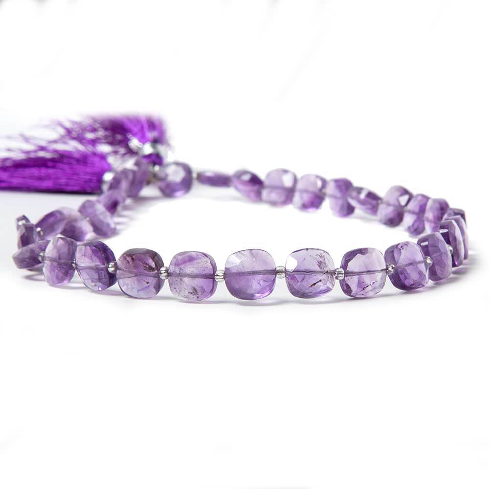 8.5-9mm Amethyst faceted pillow beads 14 inch 34 pieces