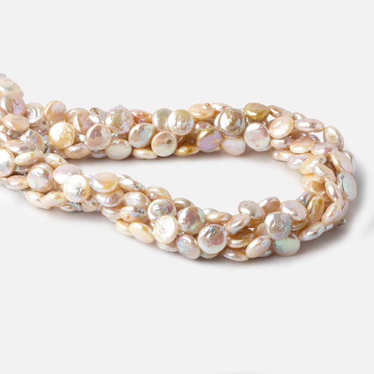 8.5-9mm Ballet Pink Petite Coin Freshwater Pearl 14 inch 40 pieces