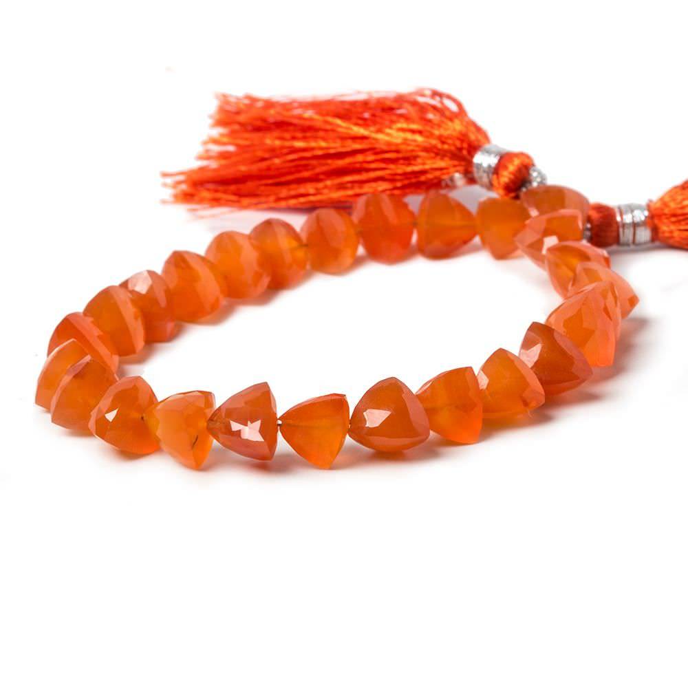 8.5-9mm Carnelian straight drilled trillion beads 8 inch 26 pieces