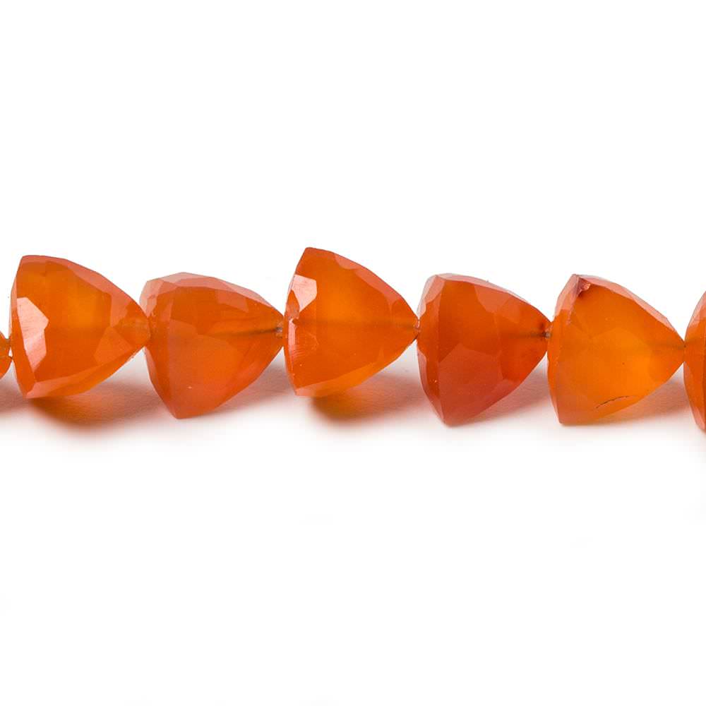 8.5-9mm Carnelian straight drilled trillion beads 8 inch 26 pieces