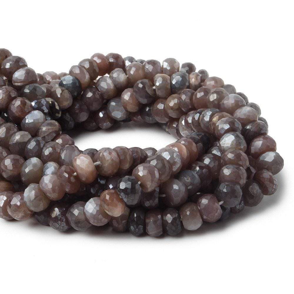 8.5-9mm Mystic Chocolate Moonstone faceted rondelle beads 13 inch 59 pieces A