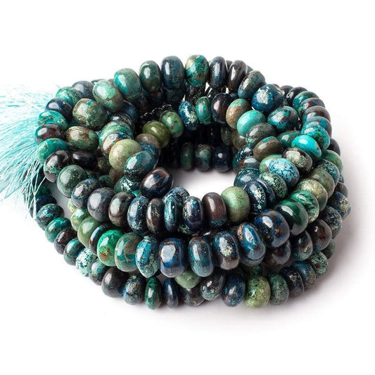8.5-9mm Chrysocolla Plain Rondelle Beads 16 inch 61 pieces AA grade